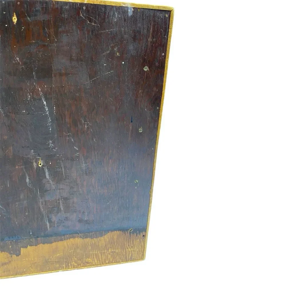 Vintage 1950s Portable Sewing Cabinet Box Folds Wooden‎ + 26 Threads w/Handle